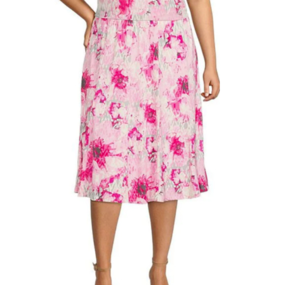 NWT Allison Daley A-Line Pink Floral Skirt Women's Size 18W - Picture 1 of 10